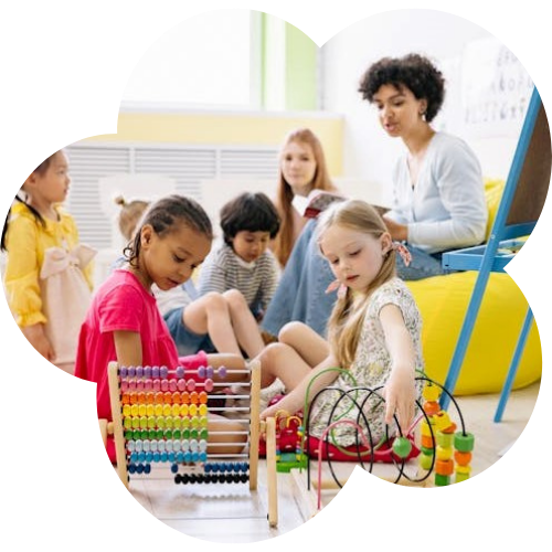 Child learning abacus at Abacus Institute